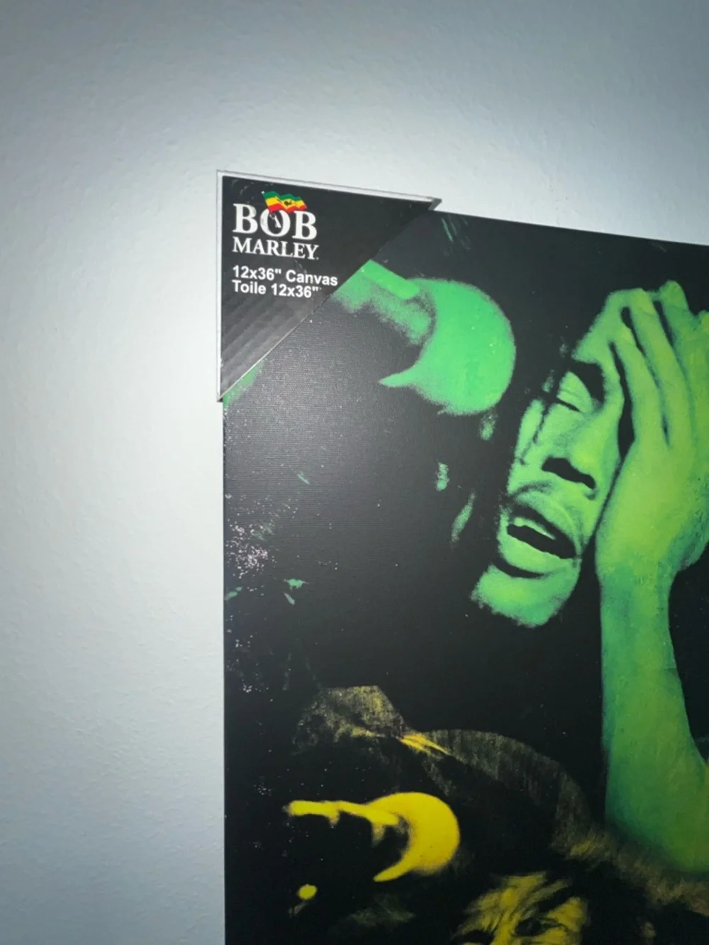 Bob Marley Themed Wall Art Banner in Black, Green, Yellow, Red